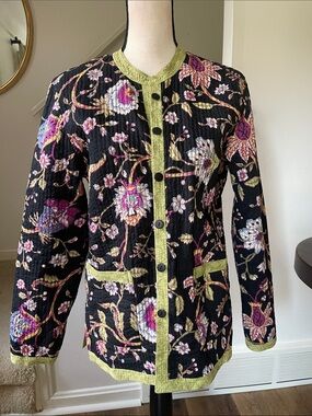 Vintage Provence d’Amour Cotton Reversible Quilted Jacket Size M